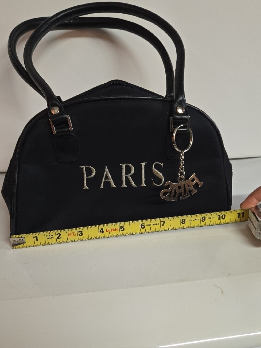 Black Parisian-style bowler handbag - Picture 6 of 9